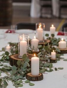 Rustic Wedding Centerpieces With Tree Stumps Oh The Wedding Day