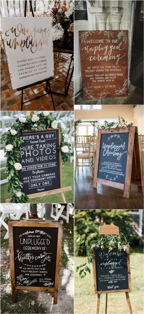 20 Unplugged Wedding Sign Ideas - Oh The Wedding Day