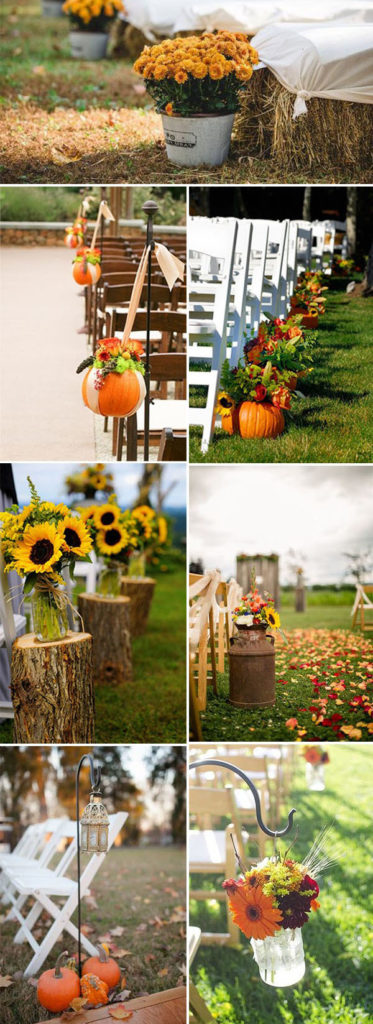 60 Stunning Fall Wedding Ideas For 2024 Oh The Wedding Day   Fall Wedding Ceremony Aisle Decoration Ideas 373x1024 